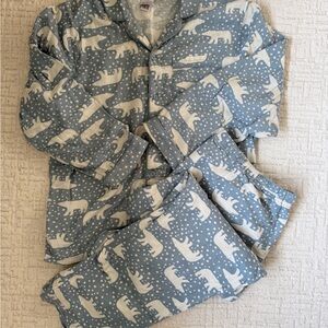 Adult Hanna Andersson  Blue Polar Bear flannel Pajamas